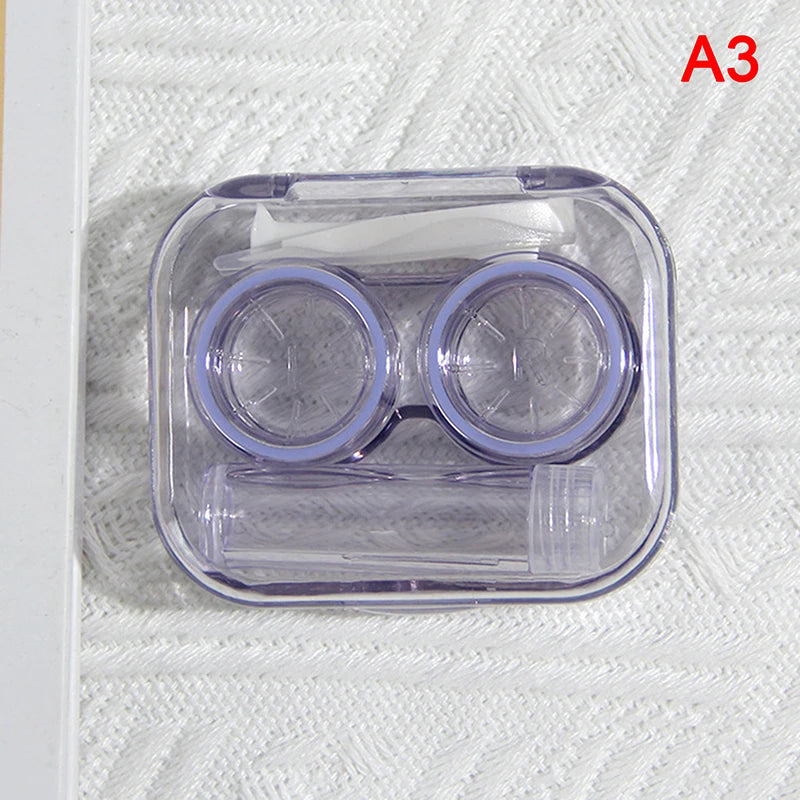 Portable Square Contact Lens Case – Travel Storage Container & Soaking Box in Solid Colors, Fashion Eye Care Accessories