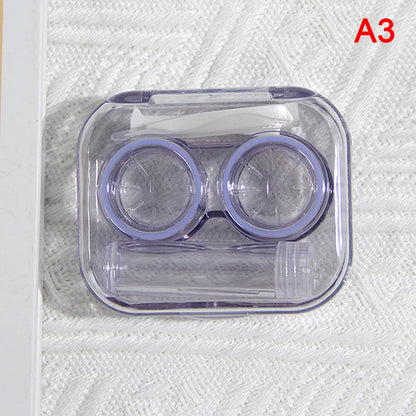 Portable Square Contact Lens Case – Travel Storage Container & Soaking Box in Solid Colors, Fashion Eye Care Accessories