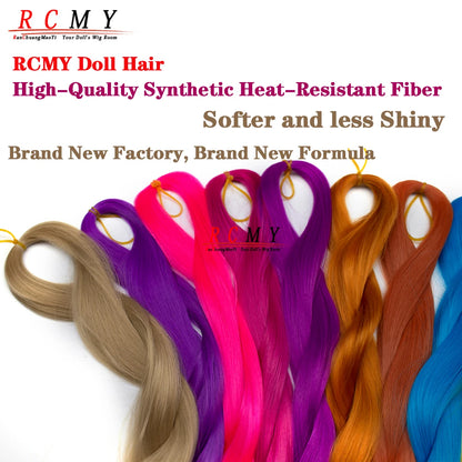 RCMY BJD/SD Doll Wig - Soft Blue Heat-Resistant Silk Synthetic Hair for 1/3, 1/4 & 1/6 Dolls