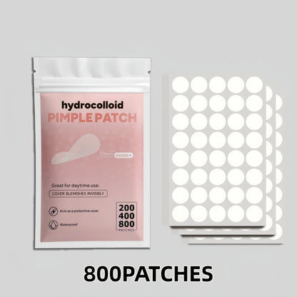 Invisible Clear Pimple Patch Set 200/400/800pcs – Hydrocolloid Acne Stickers for Deep Cleansing, Mixed Sizes, Skin-Friendly Treatment