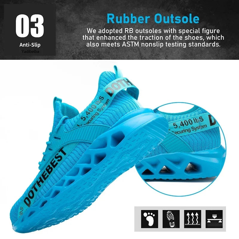 Steel Toe Safety Shoes for Men & Women – Lightweight Puncture-Proof Work Sneakers, Unisex Construction Boots