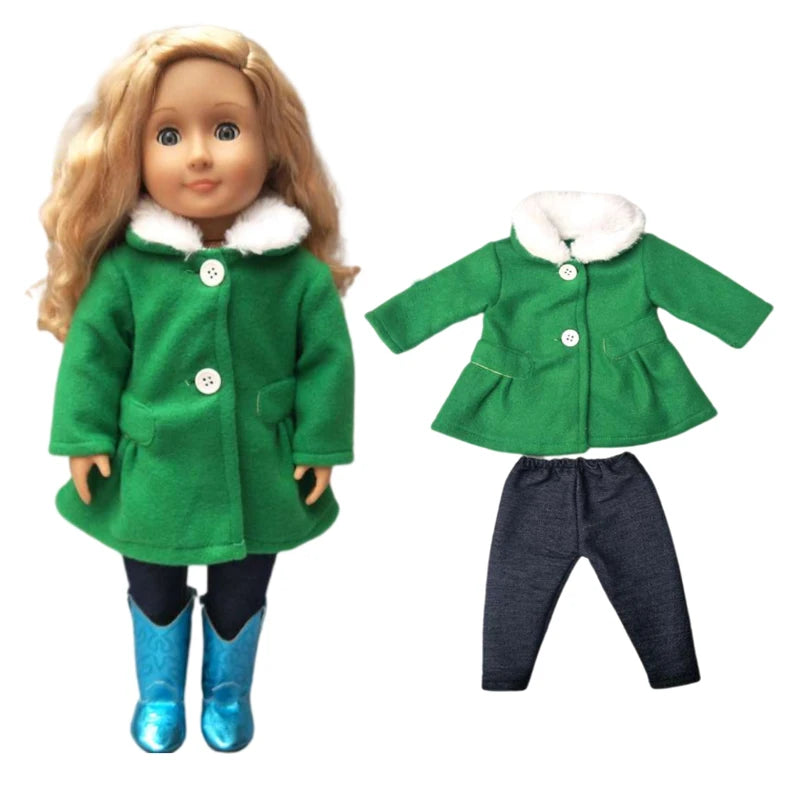 18-Inch American Girl Doll Clothes – Coat, Tights & Pants Outfit for Newborn & Baby Dolls