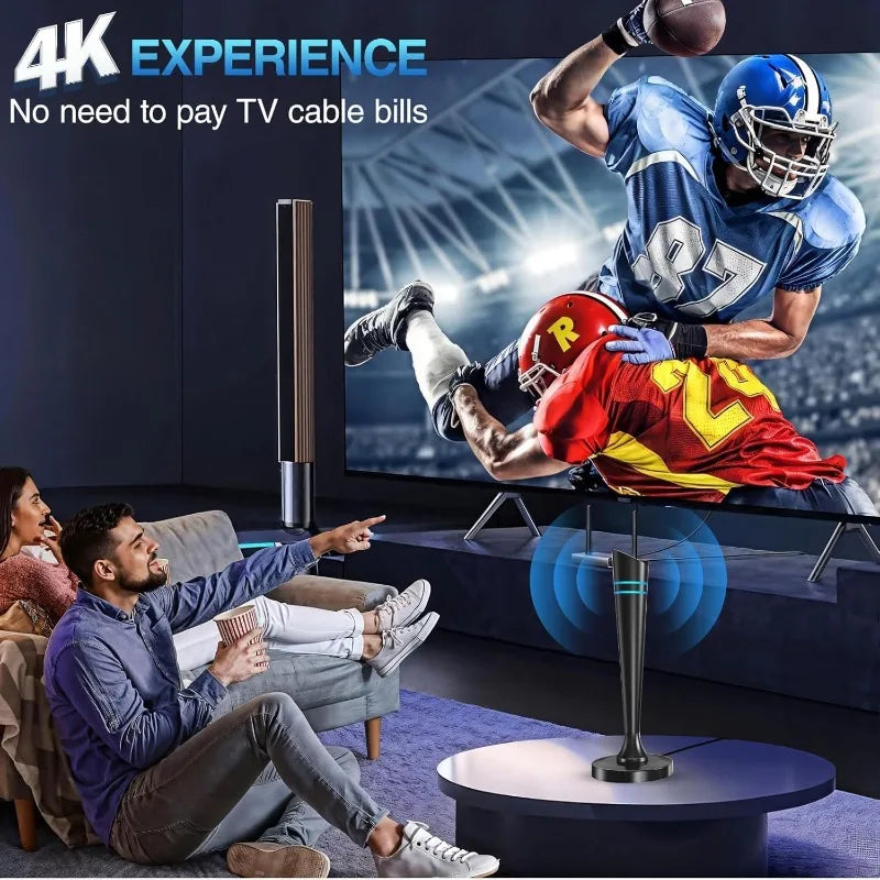 HD TV Antenna Long Range Reception - Indoor & Outdoor 4K/1080P Digital Antenna for Smart TV Local Channels