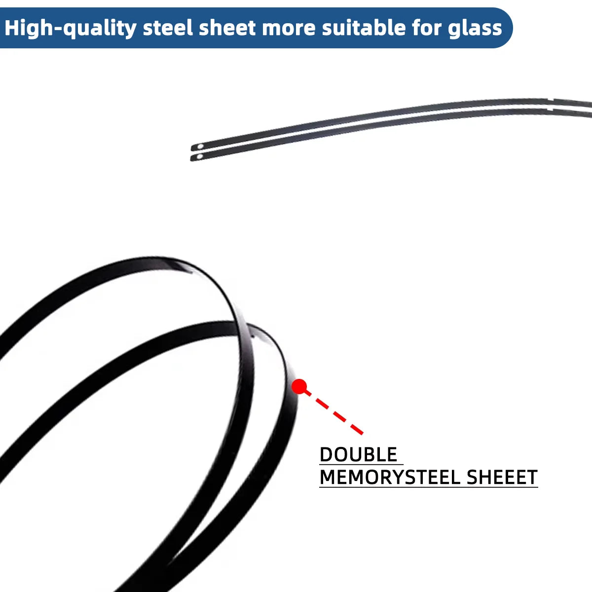Universal Frameless Windshield Wiper Blade - 9mm J Hook Type Long Lasting Car Wiper Replacement