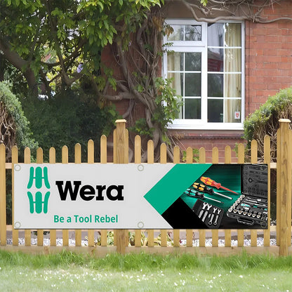 60x240cm WeraS Tools Garage Banner - Polyester Wall Tapestry with Brass Grommets for Indoor & Outdoor Decor