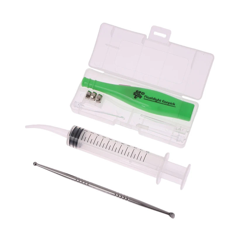 LED Tonsil Stone and Earwax Remover Tool – Stainless Steel Ear Pick Set with Tips and Irrigation Syringe for Ear Care