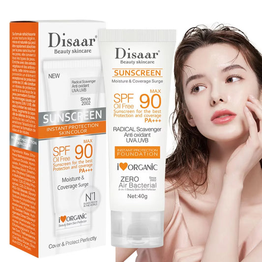 SPF 90+ Waterproof Sunscreen Cream – Facial & Body Sunblock with UV Protection for Outdoor & Seaside Skin Defense