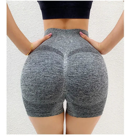 Women’s Sexy Booty Push-Up Sport Yoga Shorts — Seamless Spandex High Waist Running & Cycling Fitness Leggings