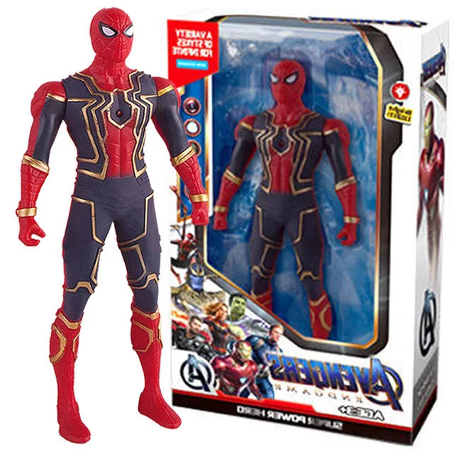 17cm Marvel Spider-Man & Iron Man Action Figures – Luminous Anime Toys for Kids & Collectors