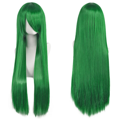 80cm Long Cosplay Wig - Synthetic Straight Hair with Bangs for Lolita Anime Costume Party Styling