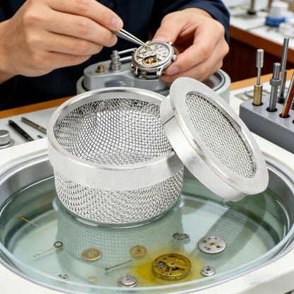 Watch Parts Cleaning Basket - Stainless Steel Mesh Holder for Watch Repair, Jewelry & Small Components
