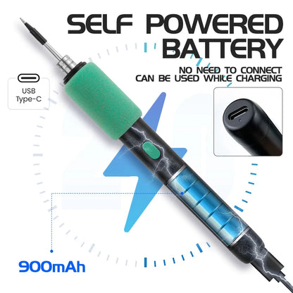 LF USB Soldering Iron 8W – 3-Level Adjustable Temperature Rechargeable Lithium Battery Welding Kit for DIY Electronics & Home Repair Soldering Set