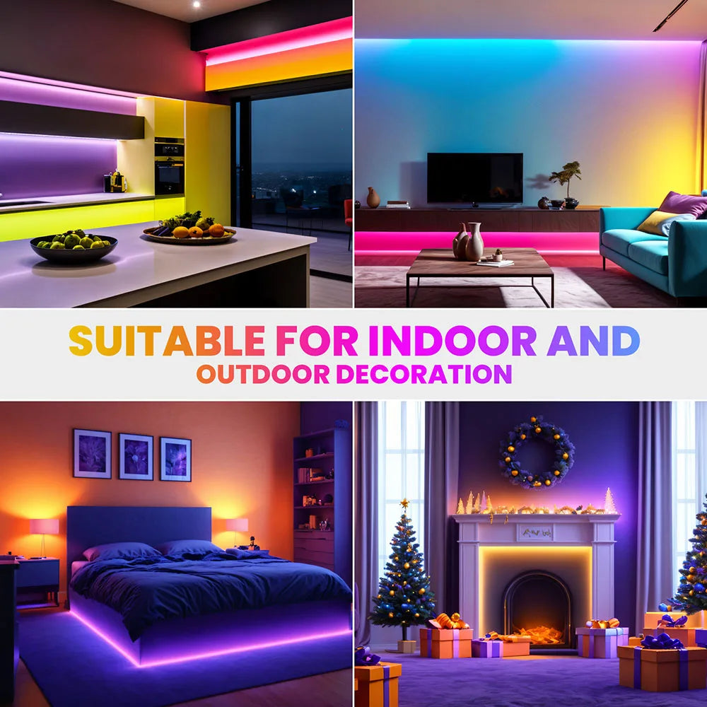 EU Plug DC24V RGB Neon LED Strip – 3535 Bluetooth Music Sync Waterproof Rope Light, 5-30M for Indoor & Outdoor Decor
