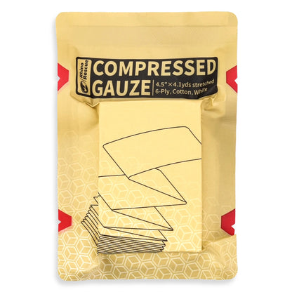 RHINO RESCUE Sterile Compressed Gauze for Emergency Wound Dressing – First Aid & Trauma Kit Essential