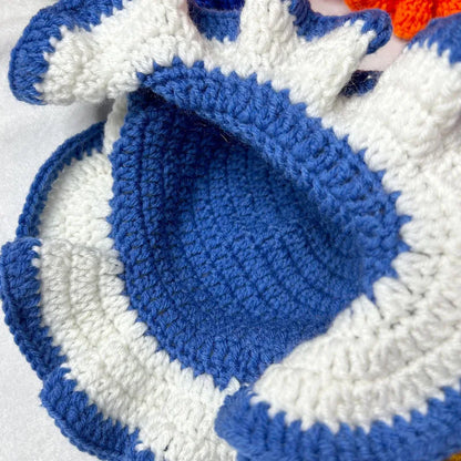 Handmade Crochet Conical Bucket Hat – Ruffled Brim Fisherman Hat for Women, Stylish Sun Protection Cap