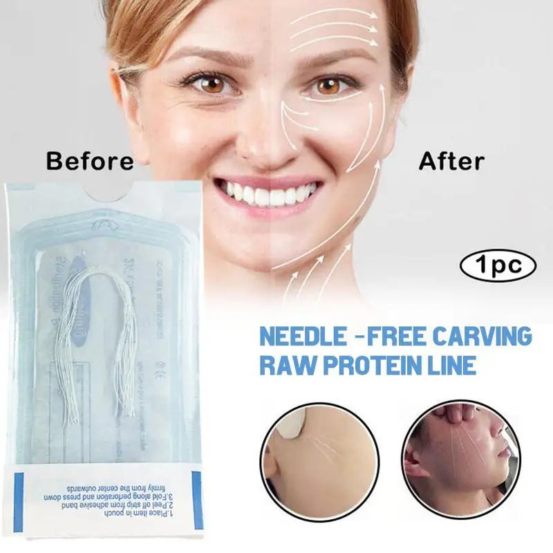 60/120PCS Gold Protein Collagen Threads – Absorbable No-Needle Anti-Wrinkle Face Filler for Lifting, Firming & Anti-Aging Skincare