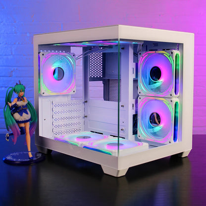 Aigo 275P Gaming PC Case — Sea View M-ATX/ITX Desktop with Double-Sided Tempered Glass