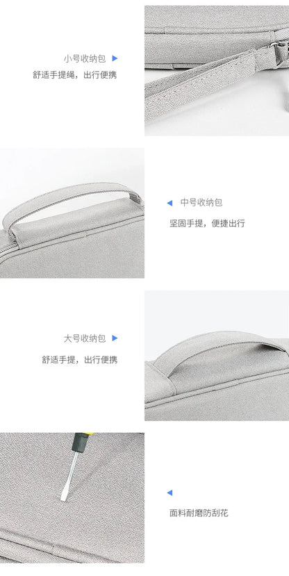 Portable Waterproof Cable Organizer Bag — Oxford Cloth Storage Case for Power Banks, Earphones & Digital Cables