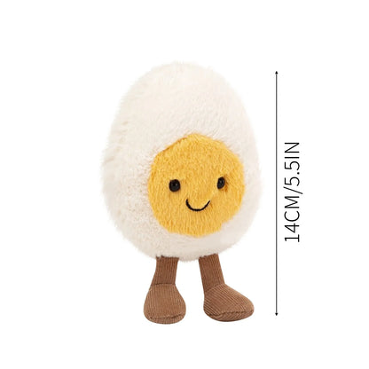 Lovely Soft Boiled Egg Cat Toy – Creative Pet Doll, Happy Smile Plush for Home, Holiday & Kids Gift