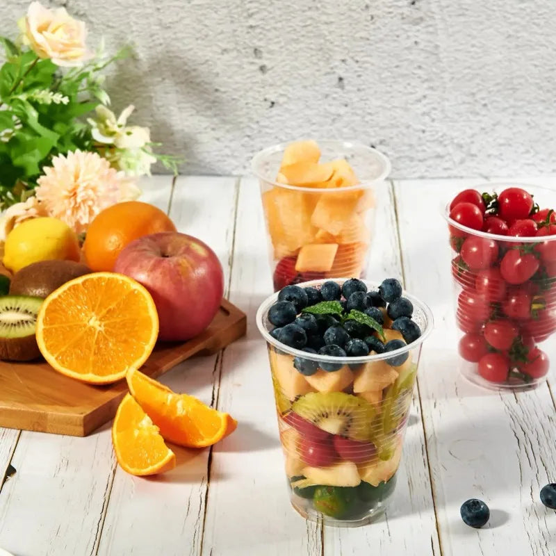 50/100PCS Disposable Clear Plastic Cups — Party, Picnic, Wedding & Camping Drinking Cups