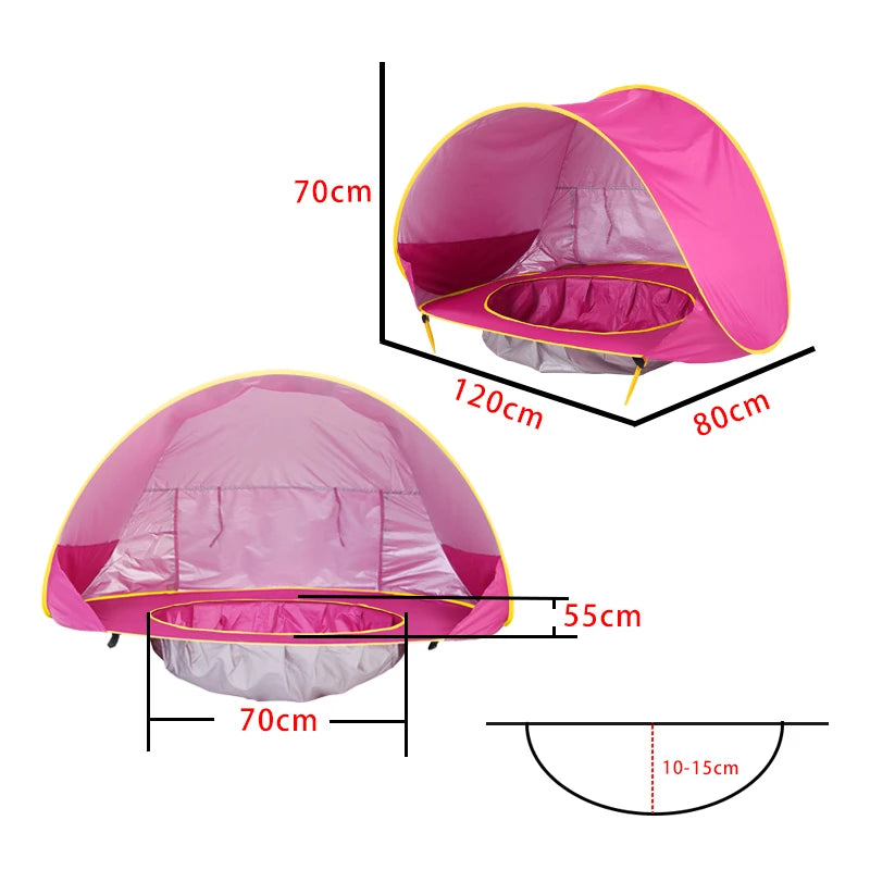 Portable Baby Beach Tent – UV Protection Sun Shelter for Infant, Outdoor Play & Swimming Pool Toy House