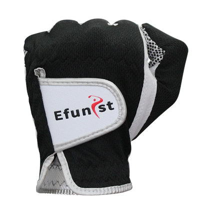 Efunist Men’s Golf Glove – Left Hand, Breathable 3D Mesh, Non-Slip Microfiber Grip, Black (1 Pc Pack)