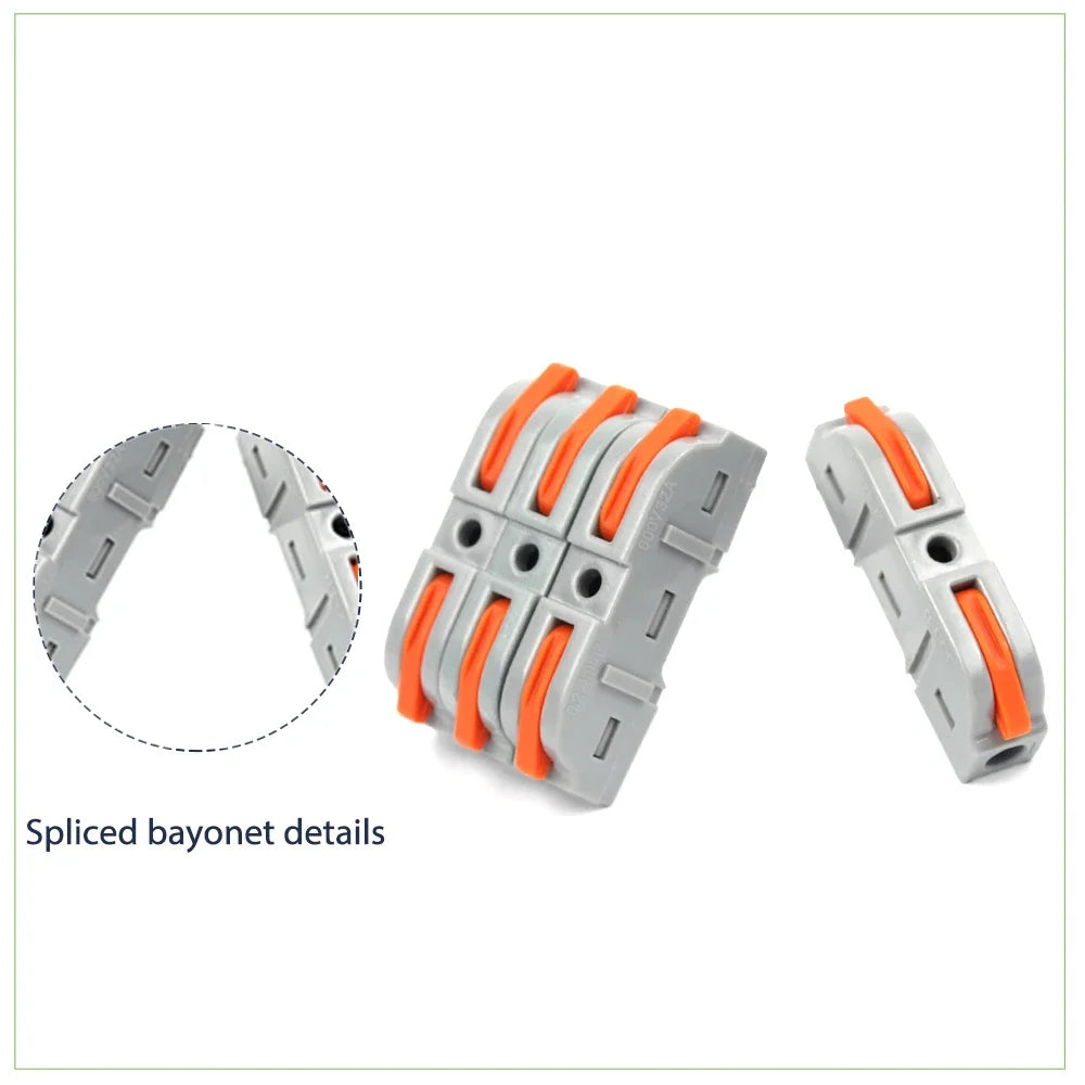 34/50PCS Lever Wire Connectors – Quick Connection for 28-12 AWG, 1-to-1 In-Line Insulated Splice Terminals