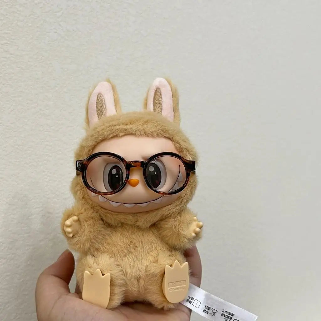 17cm Mini Plush Doll Clothes – Kpop EXO Labubu Idol Outfit with Glasses & Sunglasses Accessories Gift