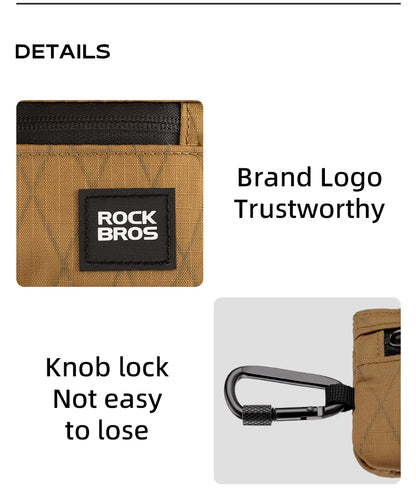 ROCKBROS Portable Wallet Card Bag – Ultra-Light, Stylish Sports Mini Credit Card Holder with Hang Lock, Compact Storage