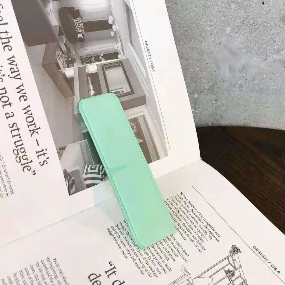 Folding Phone Stand - Self-Adhesive Desktop Sticky Back Phone Holder with Simple Push-Pull Design