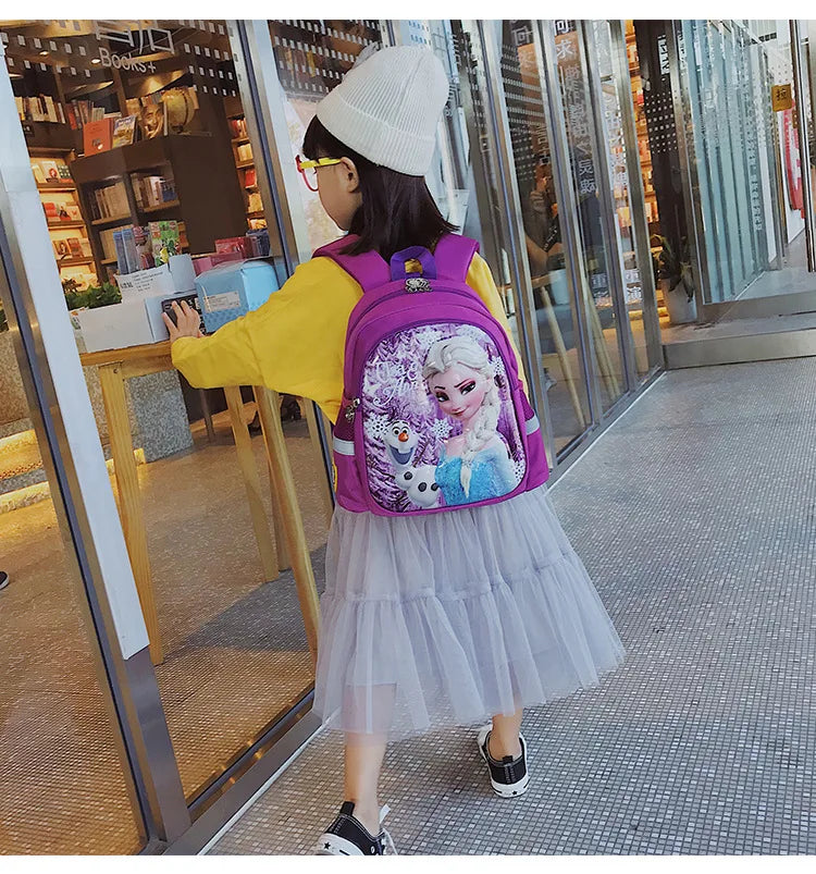 Disney Frozen Elsa Kindergarten Schoolbag - Cartoon Shoulder Bag & Backpack for Boys and Girls, Baby Children Handbag
