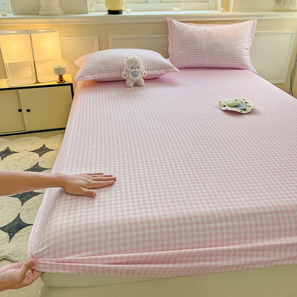 Plaid Fitted Sheet - Soft Skin-Friendly Elastic Bed Cover for Kids & Home