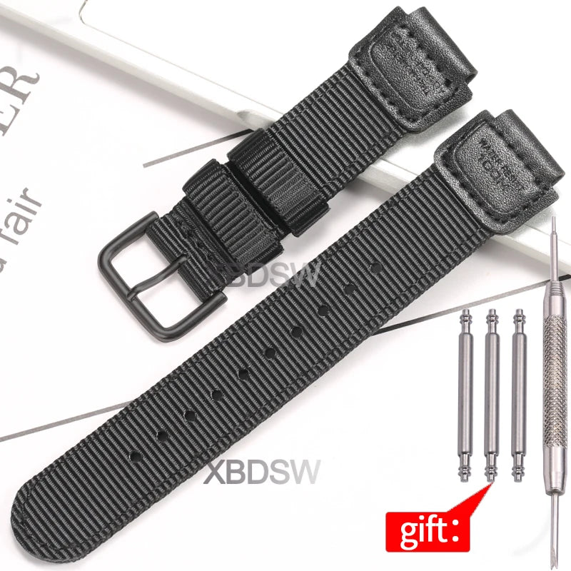 18mm Nylon Watch Band for Casio AE1200 AE1300 AE1000 AE1500 - Replacement Strap for A158W A159 MRW-200H SGW-300H PRG270 Watches