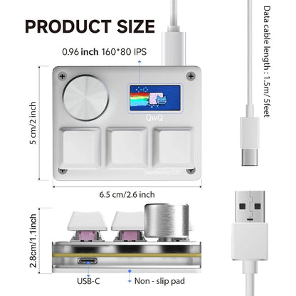 SayoDevice Rapid Trigger RGB Magnetic Switch Keyboard with Volume Knob – Gaming Macropad for O3C, DJMAX, SDVX & Productivity Shortcuts