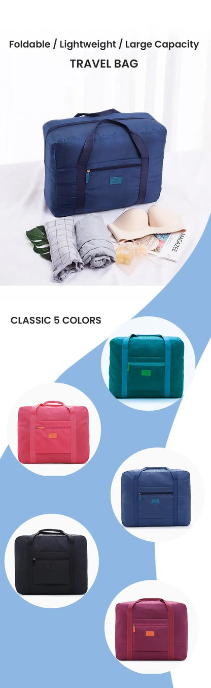Fashion Foldable Travel Duffel Bag — Lightweight Weekender Tote for Men & Women, Carry-On Luggage Bag