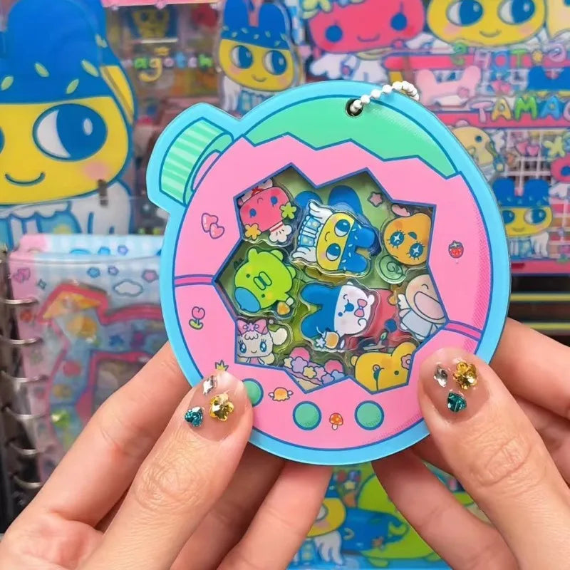 Bandai Tamagotchi Kuchipatchi Acrylic Keychain – Colorful Anime Cartoon Pendant for Bags and School Accessories