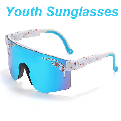 Youth Pit Viper Style Sunglasses – Sporty UV Eyewear for Kids, Teens & Small-Head Adults, Cycling & Driving Shades