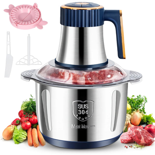 Electric Meat Grinder | 5L Food Crusher & Stainless Steel Vegetable Slicer - Multifunctional Kitchen Appliance
