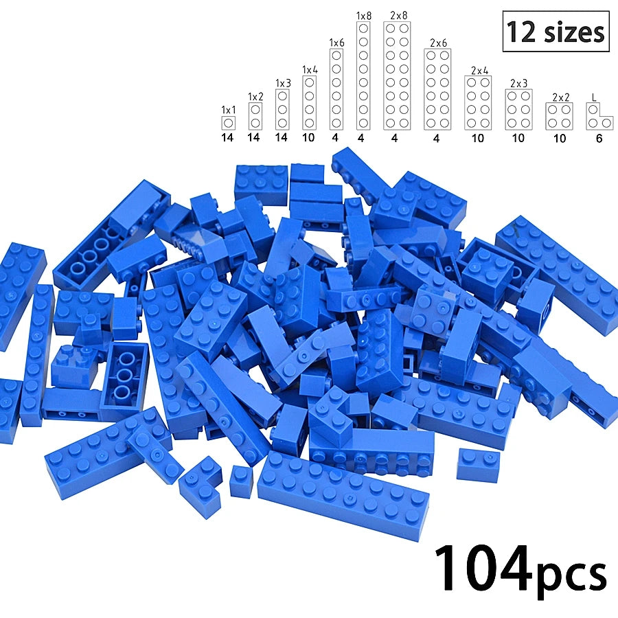 DIY Building Block Wall Figures Bricks - 1x2, 1x3 & 1x4 Small Construction Bricks for Creative Building & Educational Play