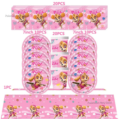 Paw Patrol Kids Birthday Party Supplies Set – Cups, Plates, Napkins, Gift Bags & Cake Toppers Decorations Kit