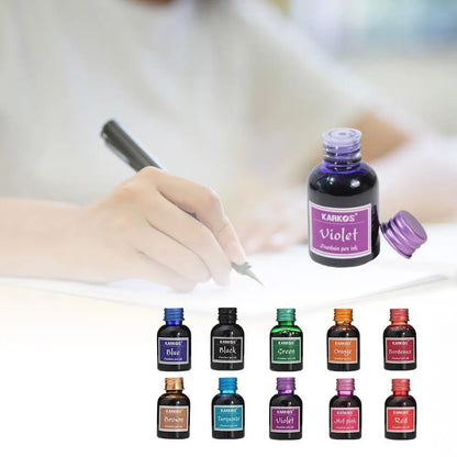 Pure Colorful Fountain Pen Ink — High-Quality 20/30/70ml Refill for Calligraphy, Writing & School Stationery
