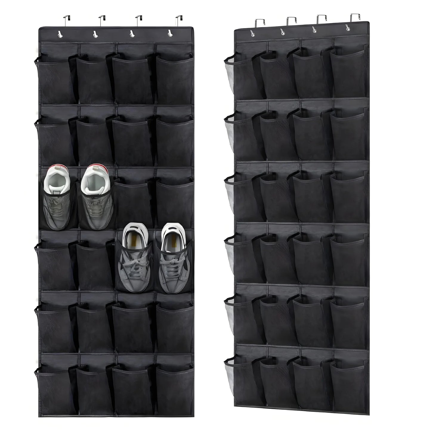 Over The Door Shoe Organizer - 14/24/40 Grid Mesh Pocket Hanging Rack for Closet Shoe Storage & Organization
