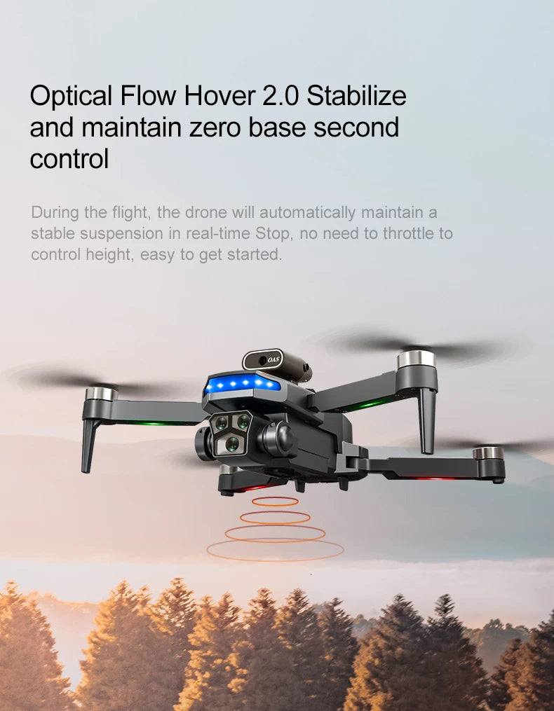P18 RC Drone with Dual 8K Cameras – Obstacle Avoidance Professional Quadcopter with Electronic Control, Kids Gift Toy