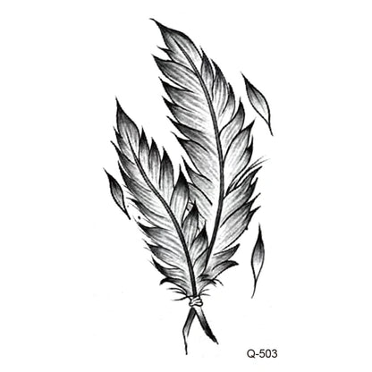 Waterproof Temporary Tattoo Stickers - Mini Black Rose, Butterfly, Arrow, Flower, Wings, Maori, and Snake Designs for Wrist and Neck