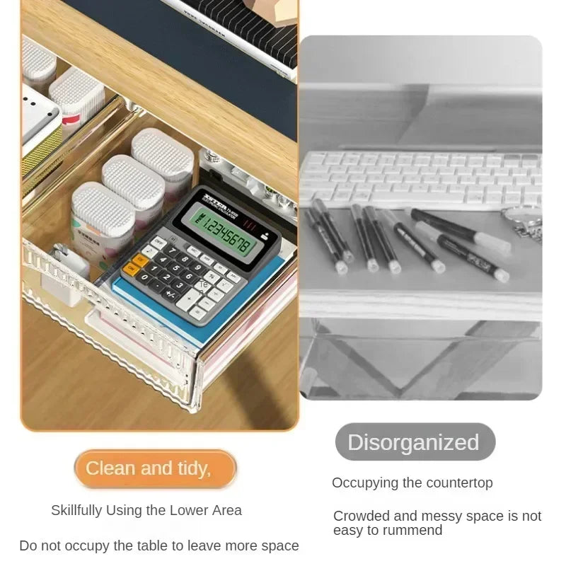 Invisible Pull-Out Storage Box – Large-Capacity Hanging Under-Desk Drawer Shelf Organizer