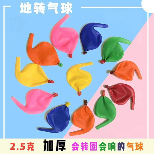 10PCS Thickened 10 Inch Ground Spin Balloon Toys – 2.5g Gyro Turning Party Balloons for Kids Birthday & Wholesale Fun