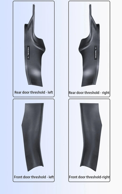Tesla Model Y Juniper 2025+ Door Threshold Strips – ABS Anti-Scratch & Dirt-Resistant Interior Accessories for Front & Rear Doors