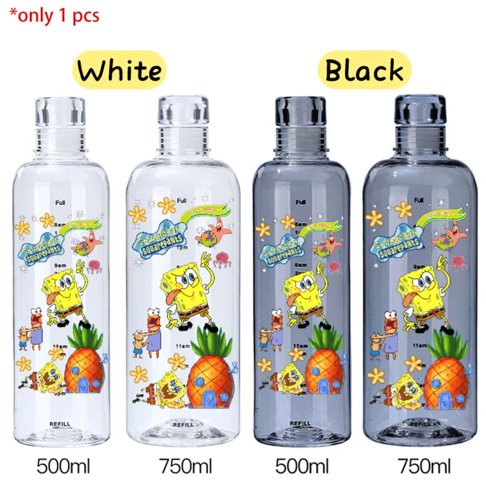 SpongeBob Graduated Water Cup - 500ml/750ml BPA-Free Plastic Bottle