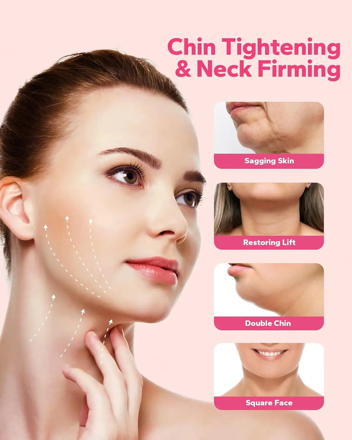 Reusable V-Line Face Strap – Double Chin Reducer, Chin Up Patch, V-Shaped Mask for Sagging Skin