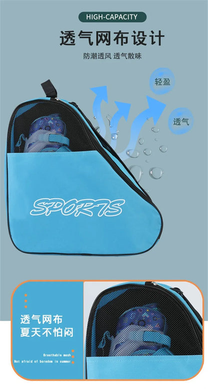 Portable Roller Skates Bag – Large Capacity Breathable Storage for Kids’ Inline & Ice Skates